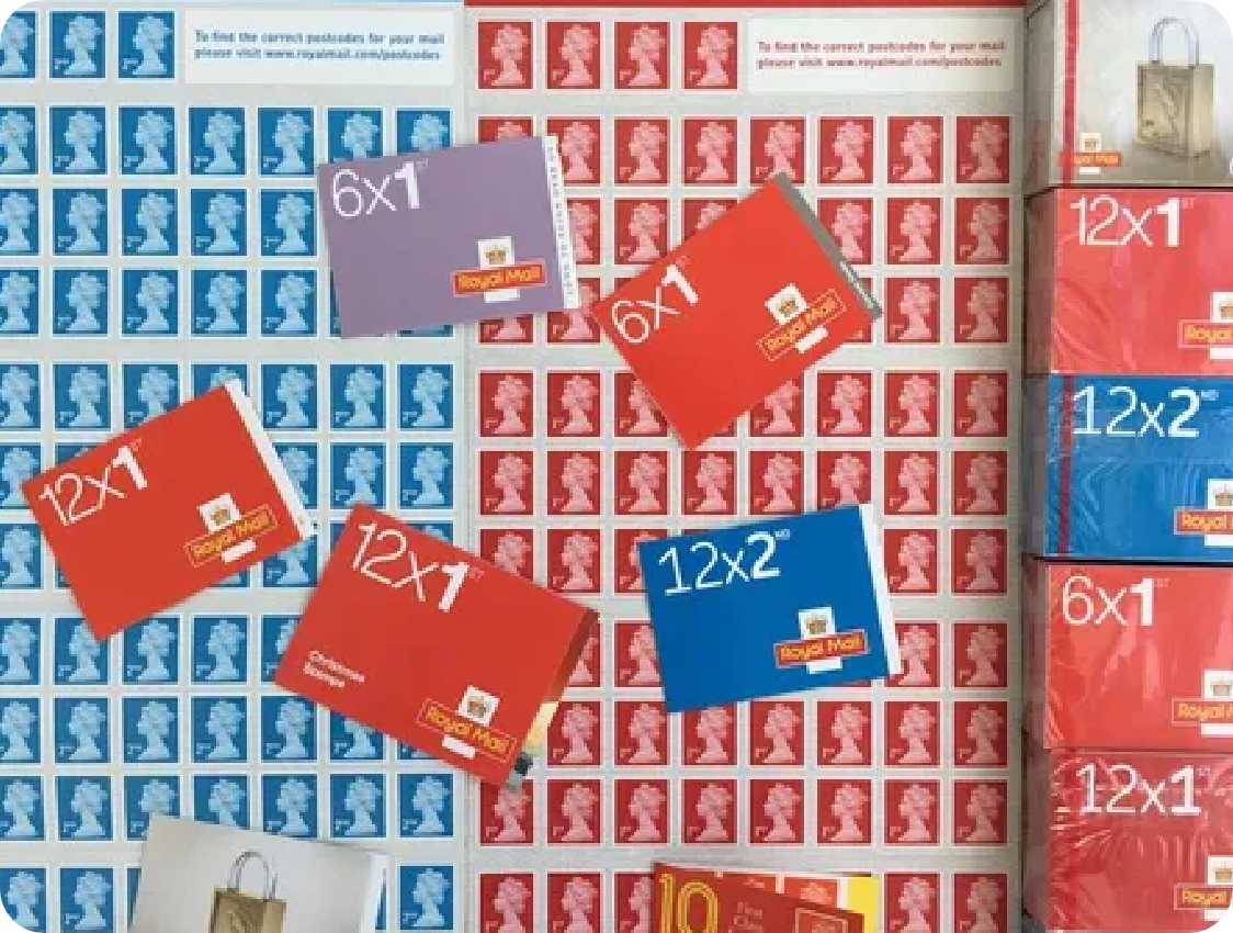 Queens head non barcoded postage stamps